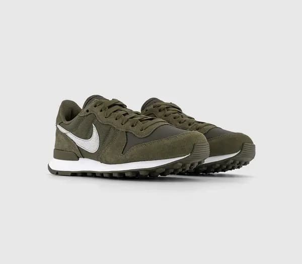 Nike Womens Internationalist Trainers Medium Olive White, 3