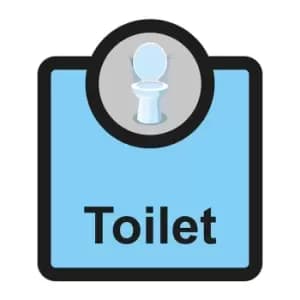 Toilet Sign, Self Adhesive Foamex (266mm x 310mm)