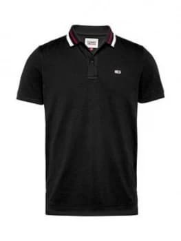Tommy Jeans Tjm Classics Tipped Stretch Polo Shirt - Black