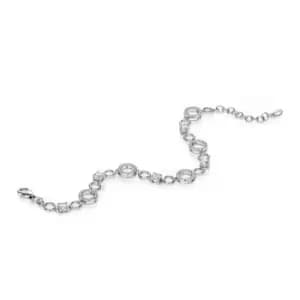 Sterling Silver Round Cubic Zirconia Bracelet With Pave Circles