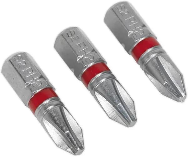 Sealey AK210502 Power Tool Bits Phillips #2 Colour-Coded S2 25mm 3pc