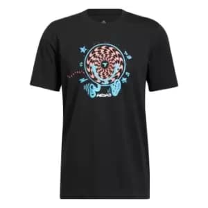 adidas Trae Hypnotist Graphic T-Shirt Mens - Black
