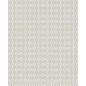 Superfresco Luxe Ogee White Silver Wallpaper