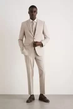 Skinny Fit Neutral Semi Plain Suit Trousers