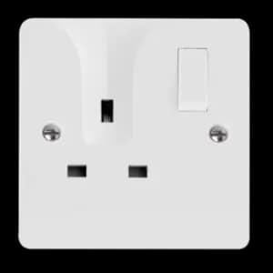 Click Scolmore Mode 13A 1 Gang Plug Socket With Locating Plug Polar White - CMA735