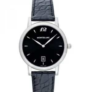 Star Classique Quartz Black Dial Black Leather Mens Watch