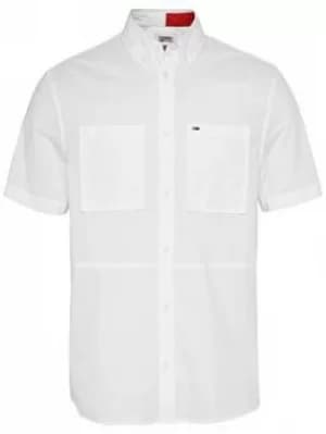 Tommy Jeans Tjm Flag Tommy T-Shirt, White, Size 2XL, Men