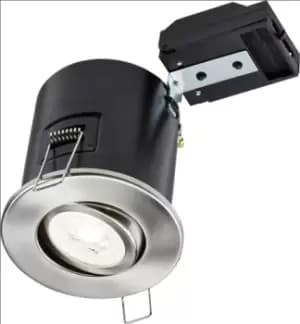 KnightsBridge 230V IP20 Tilt GU10 Fire-Rated Downlight - Brushed Chrome