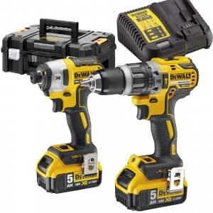 DEWALT DCK266P2T 18v XR Cordless Combi Drill and Impact Driver TSTAK Kit 2 x 5ah Li-ion Charger Case