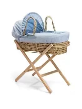 Clair De Lune Waffle Blue Palm & Natural Folding Stand, Blue