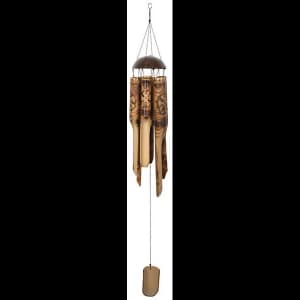 Burnt Flower Pattern Bamboo Windchime
