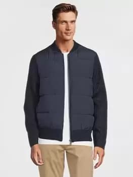 Ted Baker Spores Padded Zip Thru Shirt, Navy, Size 3, Men