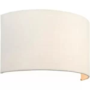 Fabric LED Wall Light Vintage White Semi Circle Linen Shade Sleek Lamp Fitting