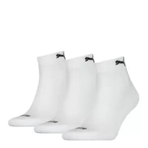 Puma 3 Pack Cushion Quarter Length Socks - White