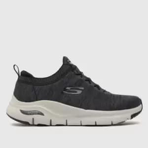 SKECHERS Black & Grey Arch Fit Waveport Trainers