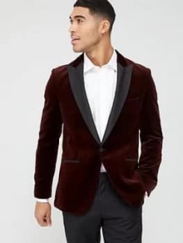 Hugo Boss Harvey Velvet Tuxedo Jacket Dark Red Size L Men