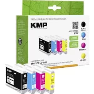 KMP Ink cartridge replaced Brother LC1000BK, LC1000C, LC1000M, LC1000Y Compatible Pack of 4 CMYK B75V 1035,4005