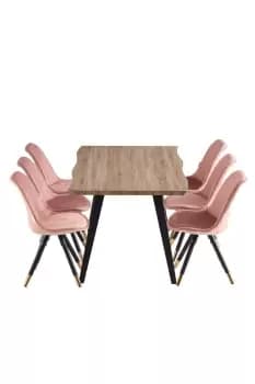 'Sofia Rocco' LUX Dining Set with a Table & Chairs Set of 6