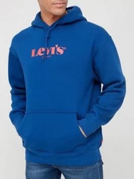 Levis Modern Vintage Logo Hoodie - Navy Size M Men
