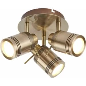 Samson ceiling light, antique brass, 3 bulbs