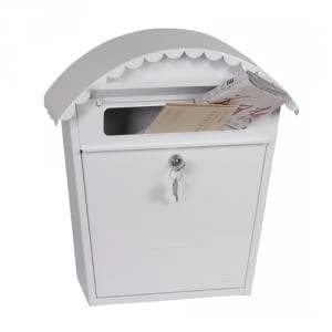 Phoenix Clasico Front Loading Mail Box MB0117KW in White with Key Lock
