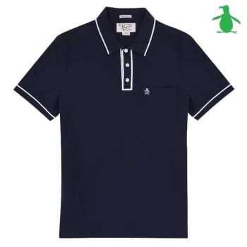 Original Penguin Original Short Sleeve Tipped Polo Shirt - Blue