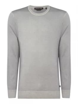 Mens Michael Kors Merino Overwashed Knitwear Jumper Grey