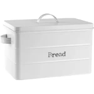 Harbour Housewares - Vintage Metal Kitchen Bread Bin - White
