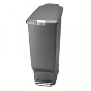 Slingsby Slim Plastic Pedal Bin 40L Grey 382650
