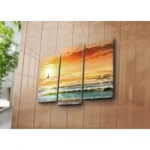 3PATK-58 Multicolor Decorative Canvas Painting (3 Pieces)