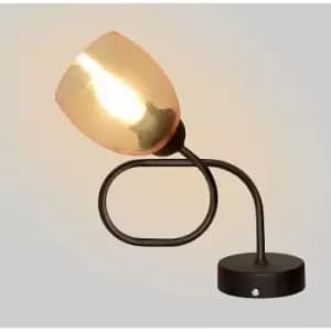 Helam Marietta Table Lamp Black, Amber 22cm