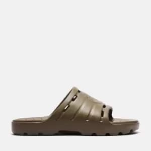 Timberland All Gender Get Outslide Sandal In Greige Green Product gender genderless, Size 10.5