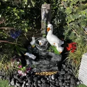 Tranquility Water Features - Duck Family Animal Mains Powered Water Feature