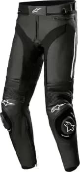 Alpinestars Missile V3 Motorcycle Leather Pants, black-white, Size 48, black-white, Size 48