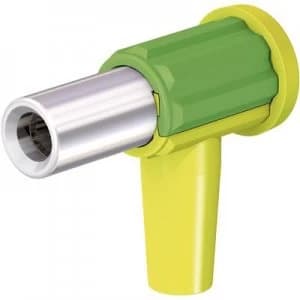 Jack socket Socket right angle Green yellow Staeubli