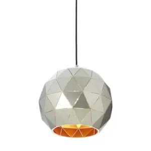 Premier Housewares Small Mateo Pendant Ceiling Light - Silver
