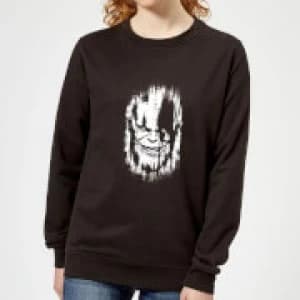 Marvel Avengers Infinity War Thanos Face Womens Sweatshirt - Black