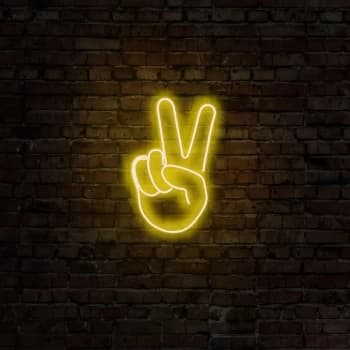 Victory Sign - Yellow Yellow Wall Lamp