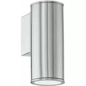 Loops - IP44 Outdoor Wall Light Stainless Steel 1 x 3W GU10 Bulb Porch Down Lamp