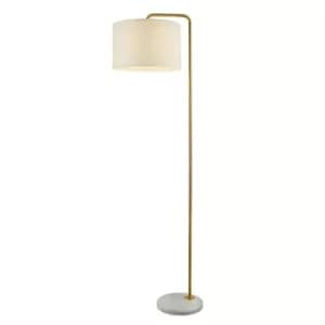 Hangman 1 Light Floor Lamp Antique Gold, White, E27