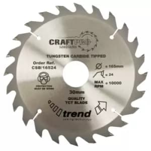 Trend CRAFTPRO Wood Cutting Saw Blade 134mm 24T 20mm