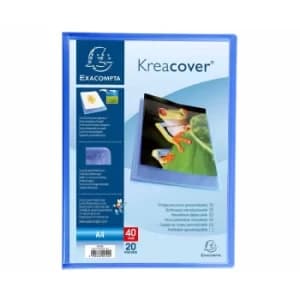 Kreacover Display Book PP A4, 20 Pkts, Blue, 4 Packs of 5