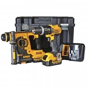 DEWALT DCK206M2 18v Cordless SDS Hammer Drill and Combi Drill Kit 2 x 4ah Li-ion Charger Case