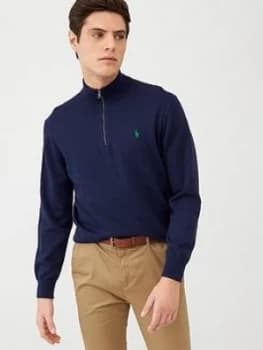 Polo Ralph Lauren Golf Pima Half Zip Knitted Jumper - Navy Size M Men