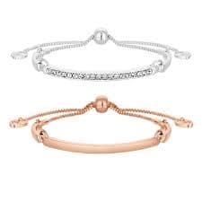 Two Tone Pave Toggle Bracelet Pack Of 2