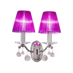 Carmen Classic Crystal Candle Wall Light Polished Chrome, 2x E14