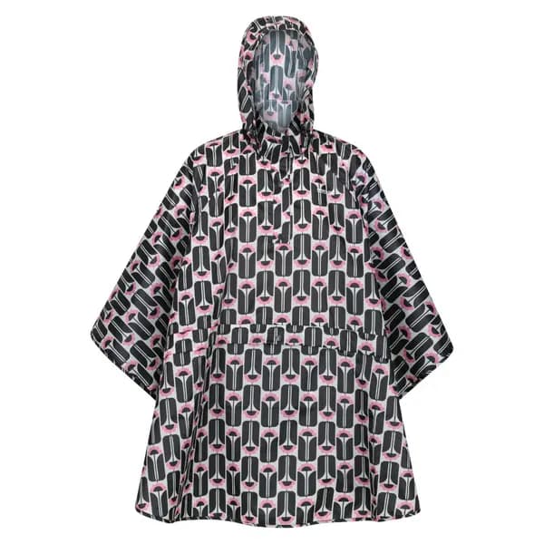 Regatta Womens Orla Festive Lightweight Packaway Poncho One Size Black Tall Flowers RWW435-WLU-ONE