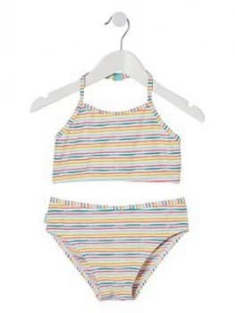 Fat Face Girls Multi Stripe Bikini - Multi