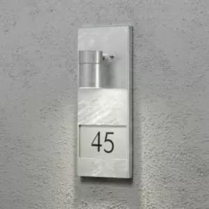 Konstsmide Modena Outdoor Modern House Number Wall Light Galvanised, IP44
