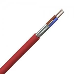 Zexum Red 2.5mm 24A 2 Core and Earth Brown Blue Fire Resistant Rated BASEC Approved Power Cable - 1 Meter